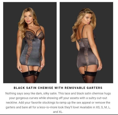 Slate Chemise w/Garter (S)