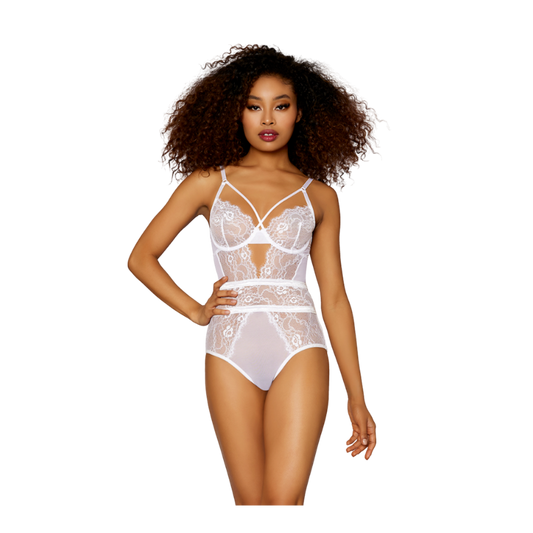 Eyelash Lace & Mesh Bodysuit